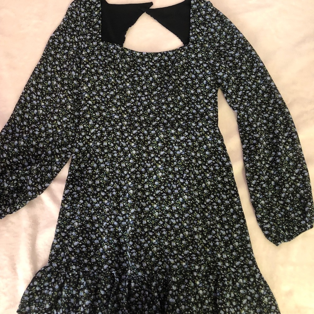 Zara Girls Floral Dress with Cutout Back - Size 11-12